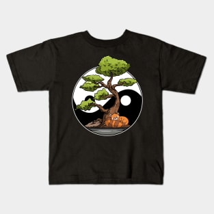 Yin Yang Fox Taoist Tao Taoism Kids T-Shirt